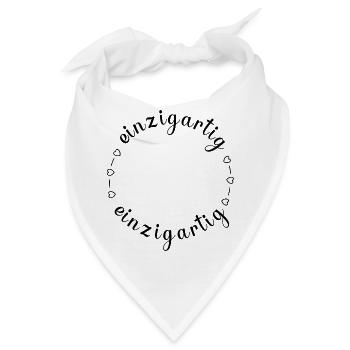 einzigartig Herzen Spruch Selbstliebe Positivität - Bandana - Weiß - Vorne