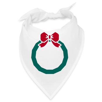 Weihnachtskranz mit rotem Band - Bandana - Weiß - Vorne