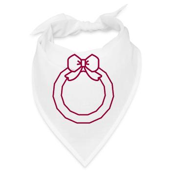 Weihnachtskranz Band Symbol - Bandana - Weiß - Vorne