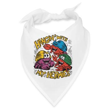 Mit meinen Krabben unterwegs - Bandana - Weiß - Vorne