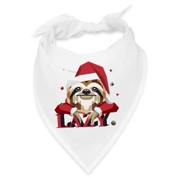 Ein Faultier - entspannt durch die Weihnachtszeit - Bandana - Weiß - Vorne