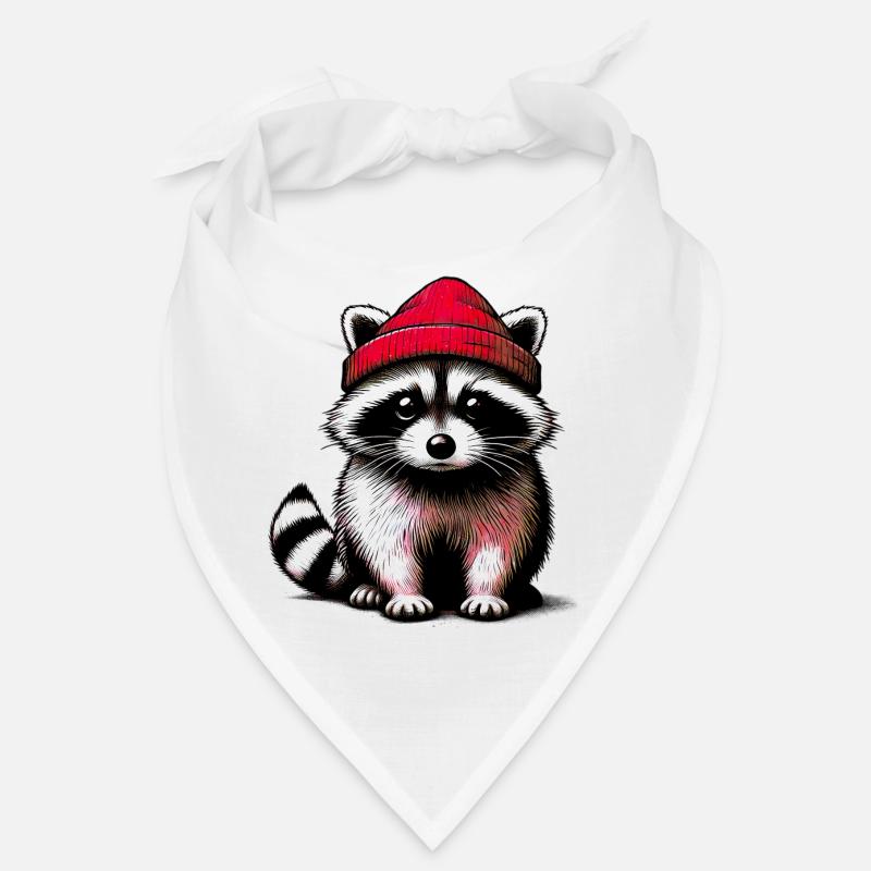 Waschbär - Bandana - Weiß
