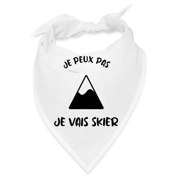 ICH KANN NICHT. SKI. SKI. SCHLÄGER. SCHNEE. SNOWBOARDEN - Bandana - Weiß - Vorne