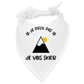 ICH KANN NICHT. SKI. SKI. SCHLÄGER. SCHNEE. SNOWBOARDEN - Bandana - Weiß - Vorne