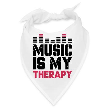 music is my therapy - Bandana - Weiß - Vorne