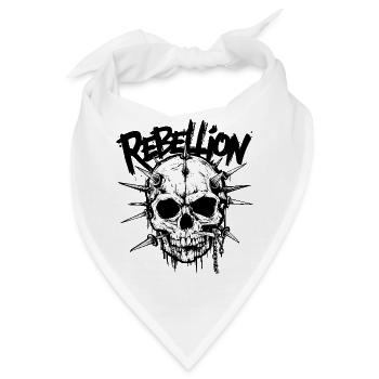 Punk-Totenkopf-Rebellion - Bandana - Weiß - Vorne