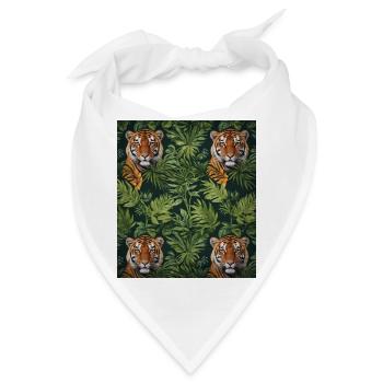 Tiger im Dschungel - Bandana - Weiß - Vorne
