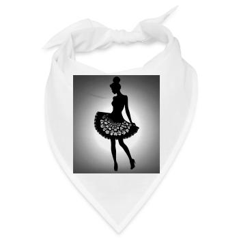 Silhouette einer Frau in einem Kleid mit Blumen - Bandana - Weiß - Vorne