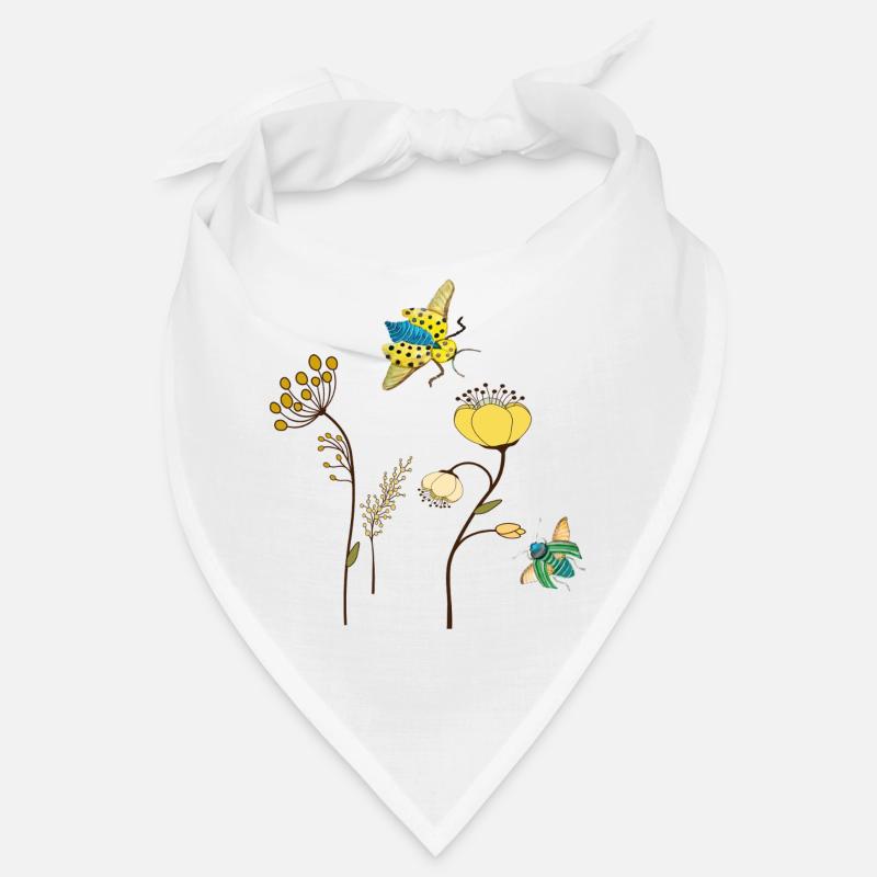 Fleurs de jardin avec des insectes Bandana