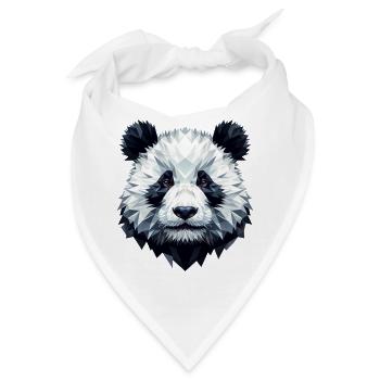 Panda Gesicht Polygon Kunst Geometrie - Bandana - Weiß - Vorne
