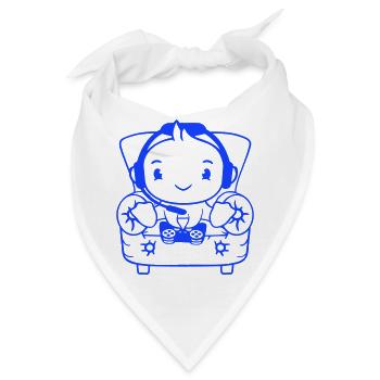 Ente Gamer zocken Controller Headset Sessel sitzen - Bandana - Weiß - Vorne