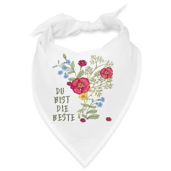 Du bist die Beste - Bandana - Weiß - Vorne
