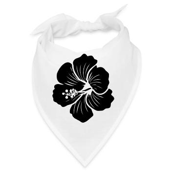 Hibiskus Blume – Symbol Icon (SVG) Versch. Farben - Bandana - Weiß - Vorne