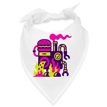 Burger Maschine - Bandana - Weiß - Vorne
