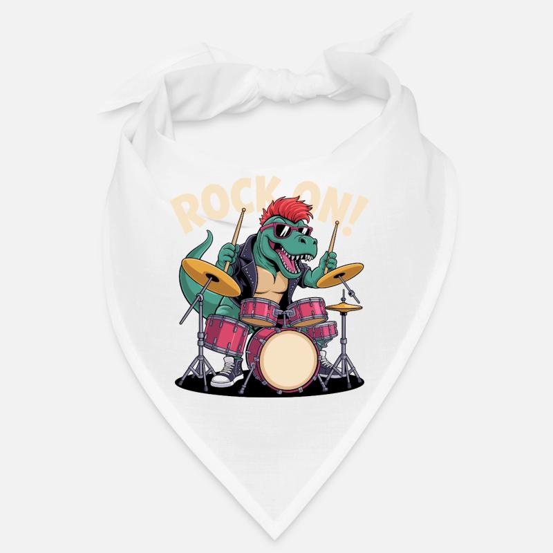 Punk Rock T-Rex Dinosaur Drummer - Percussion Bandana