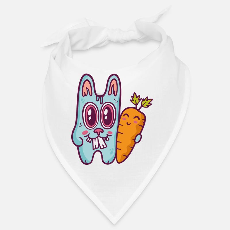 Blue doodle rabbit with carrot Bandana