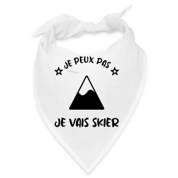 ICH KANN NICHT. SKI. SKI. SCHLÄGER. SCHNEE. SNOWBOARDEN - Bandana - Weiß - Vorne