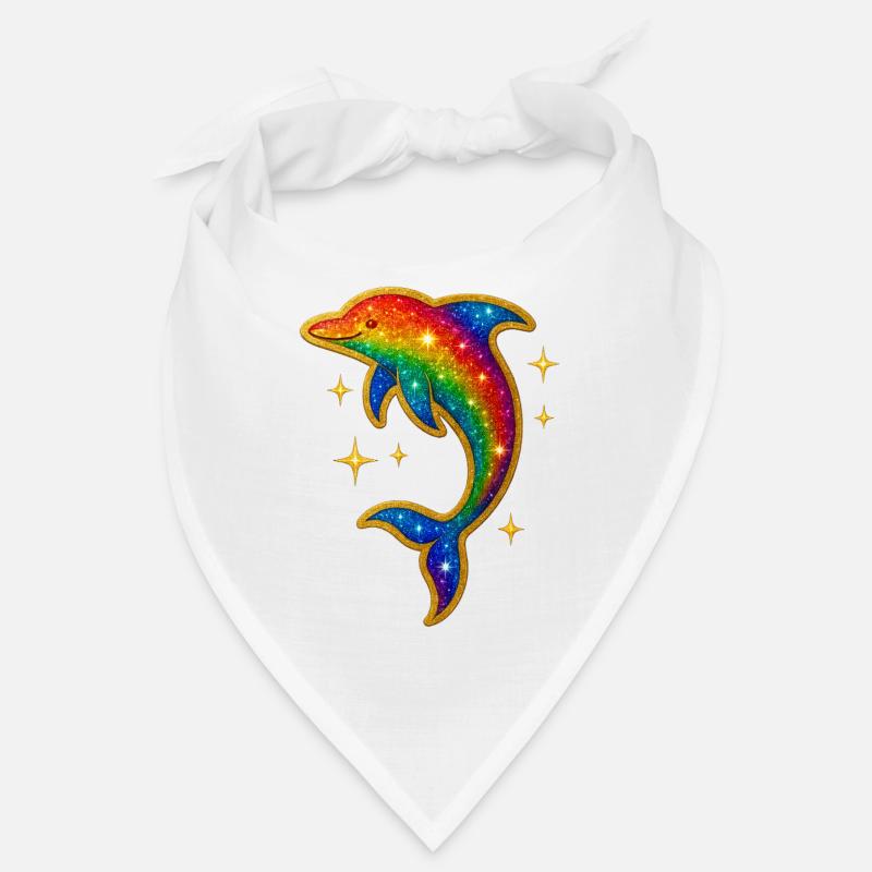 Rainbow Dolphin Glitter Bandana