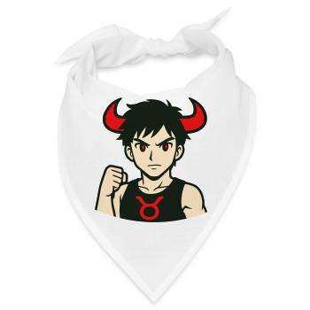 Dämon Taurus Anime Stil - Bandana - Weiß - Vorne