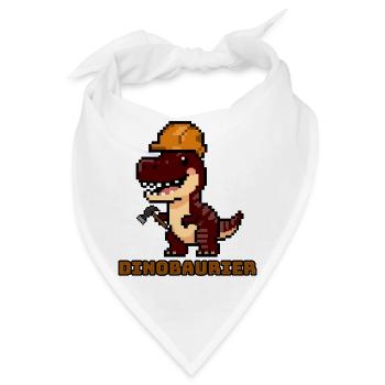 DinoBAUrier - Pixel Art Dinosaurier Bauhelm! 👷‍♂️ - Bandana - Weiß - Vorne