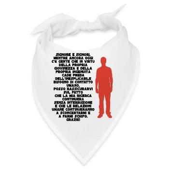Rote menschliche Figur auf schwarzem Hintergrund - Bandana - Weiß - Vorne