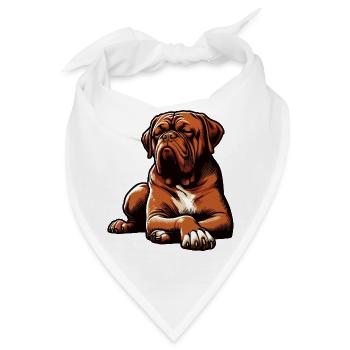 Bordeaux Dogge Bordeauxs Bordeaux Doggen besitzer - Bandana - Weiß - Vorne