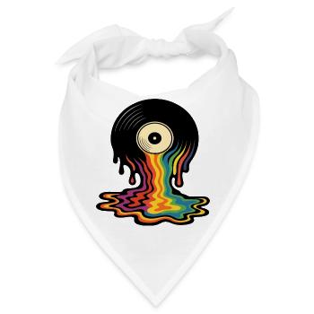 Schmelzendes Regenbogen-Vinyl-Auge - Bandana - Weiß - Vorne