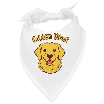 Golden Retriever Vibes - Hunde Liebhaber - Hunde - Bandana - Weiß - Vorne