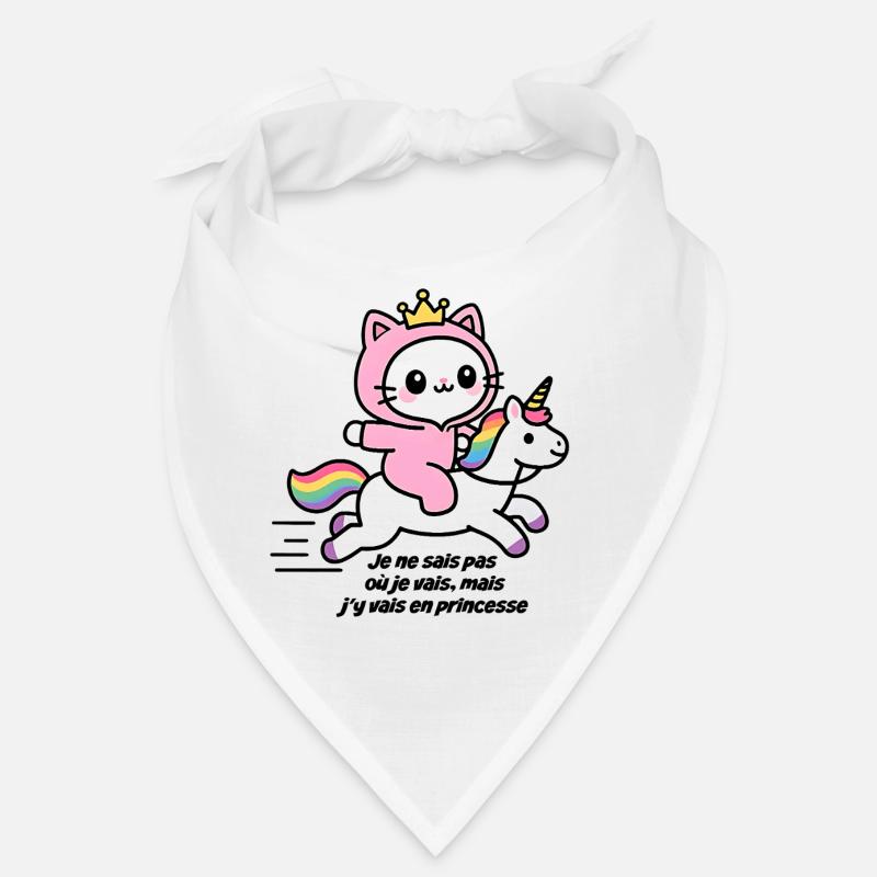 Rosa Katze auf Regenbogen-Einhorn Bandana