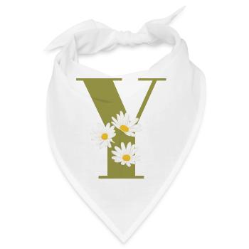 Buchstabe y grüne Gänseblümchen - Bandana - Weiß - Vorne