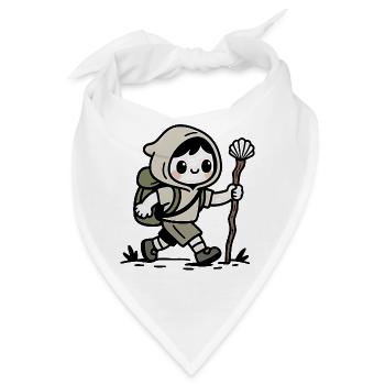 Pilger auf dem Jakobsweg - Bandana - Weiß - Vorne