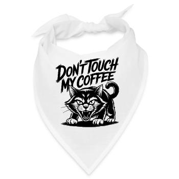 Lustige fauchende Katze Kaffeeliebe Design - Bandana - Weiß - Vorne