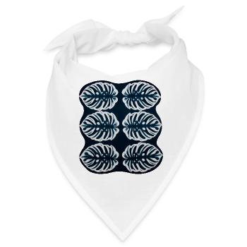 Monstera Variegata Muster – Tropische Pflanzenkuns - Bandana - Weiß - Vorne
