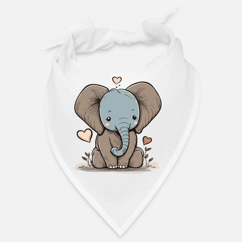 Éléphant câlin avec du cœur Bandana