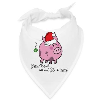 Glücksschwein Neujahr - Bandana - Weiß - Vorne