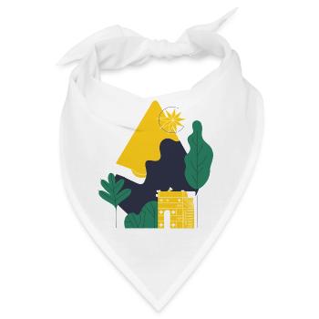 Abstrakte Wüstenlandschaft - Bandana - Weiß - Vorne