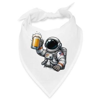 Astronaut mit Bierglas - Bandana - Weiß - Vorne