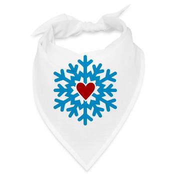 Winterherz Schneeflocke - Bandana - Weiß - Vorne