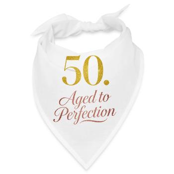 50th Birthday Aged To Perfection - Bandana - Weiß - Vorne