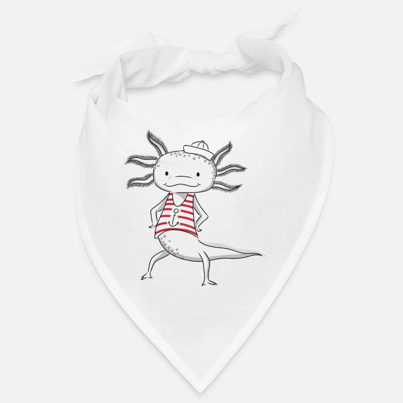 Axolotl Seemann - Bandana - Weiß