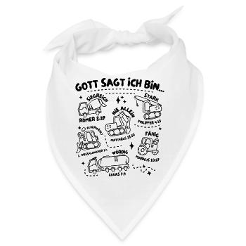 Gott sagt: Ich bin – Identität in Christus - Bandana - Weiß - Vorne