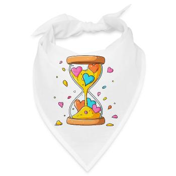 Herzzeit Sanduhr - Bandana - Weiß - Vorne