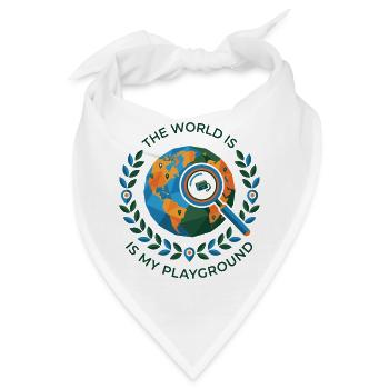 Die Welt ist mein Spielplatz, Geocaching - Bandana - Weiß - Vorne