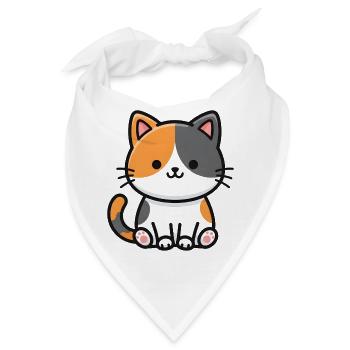 Zweifarben Katze Duo Charm - Bandana - Weiß - Vorne