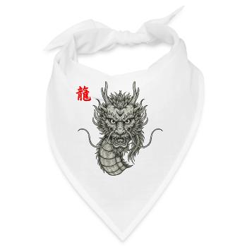 Drache Asiatisch - Bandana - Weiß - Vorne