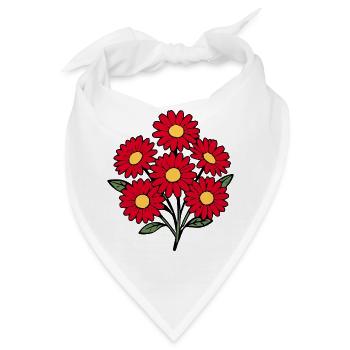 Blume rot rote Blume Blumen Gänseblümchen - Bandana - Weiß - Vorne