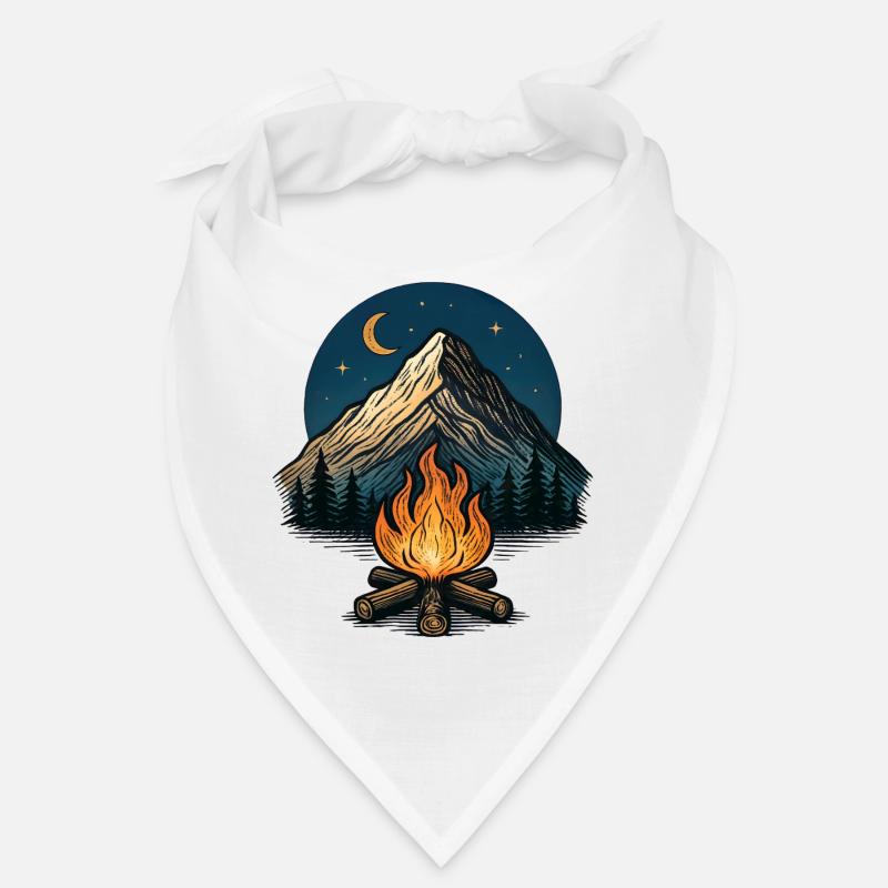 Mountain Moon Campfire Night Bandana