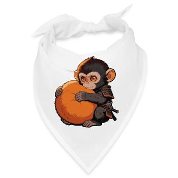 Süßer Baby Affe gibt Faustschlag Monkey Punch - Bandana - Weiß - Vorne