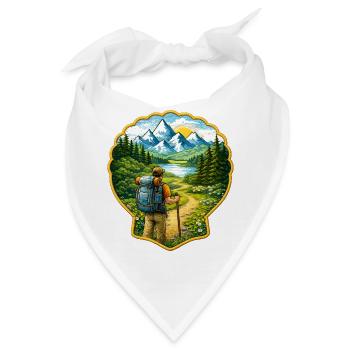 Jakobsweg Patch mit Jakobsmuschel  - Bandana - Weiß - Vorne