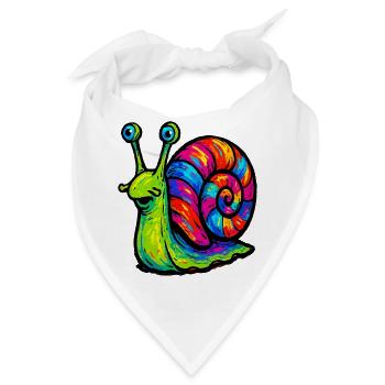 Regenbogen-Mehrfarbige Psychedelische Schnecke - Bandana - Weiß - Vorne